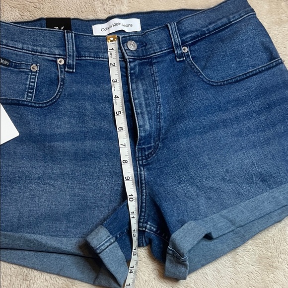 NWT Calvin Klein Blue High Rise Shorts sz 32 - Picture 6 of 9
